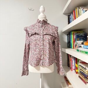 The Shirt by Rochelle Behrens Floral Button Down Shirt XS